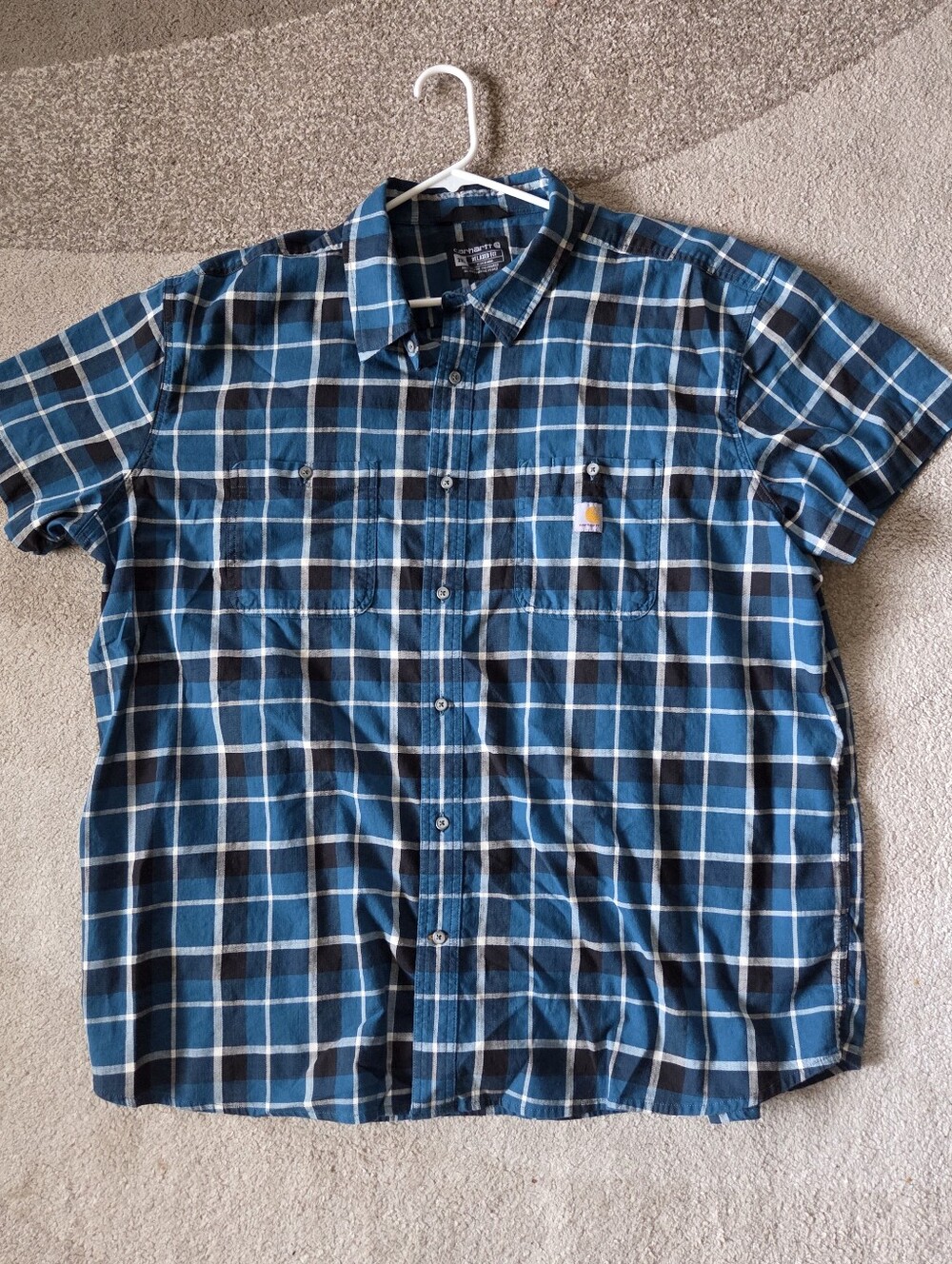 Carhartt Men's Rugged Flex Relaxed Fit Lightweight Short-Sleeve Plaid Shirt 3xl